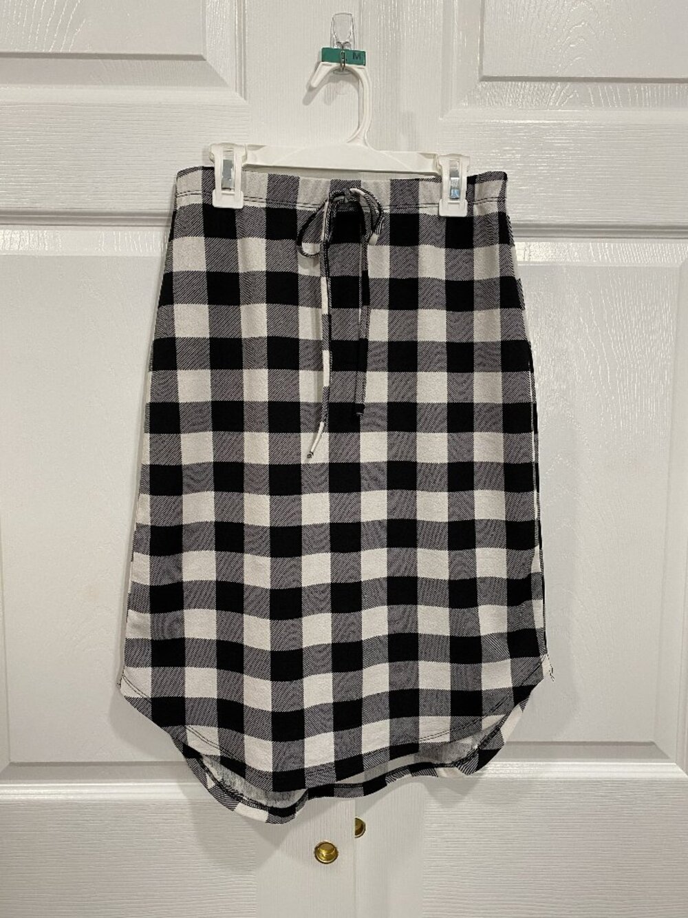 Black Gingham Checkered Skirt